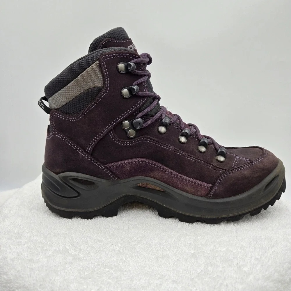 Lowa Women's Size 6 Renegade GTX Mid Gore-Tex Vibram Hiking Boot Purple Outdoor
